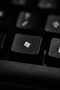 Close-up of a Windows key on a keyboard, representing Microsoft Windows XP and its end of support history