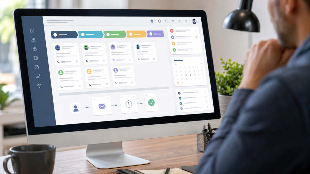 Organized CRM automation workflow helping a small business reduce business growth gaps in follow-up and pipeline management.