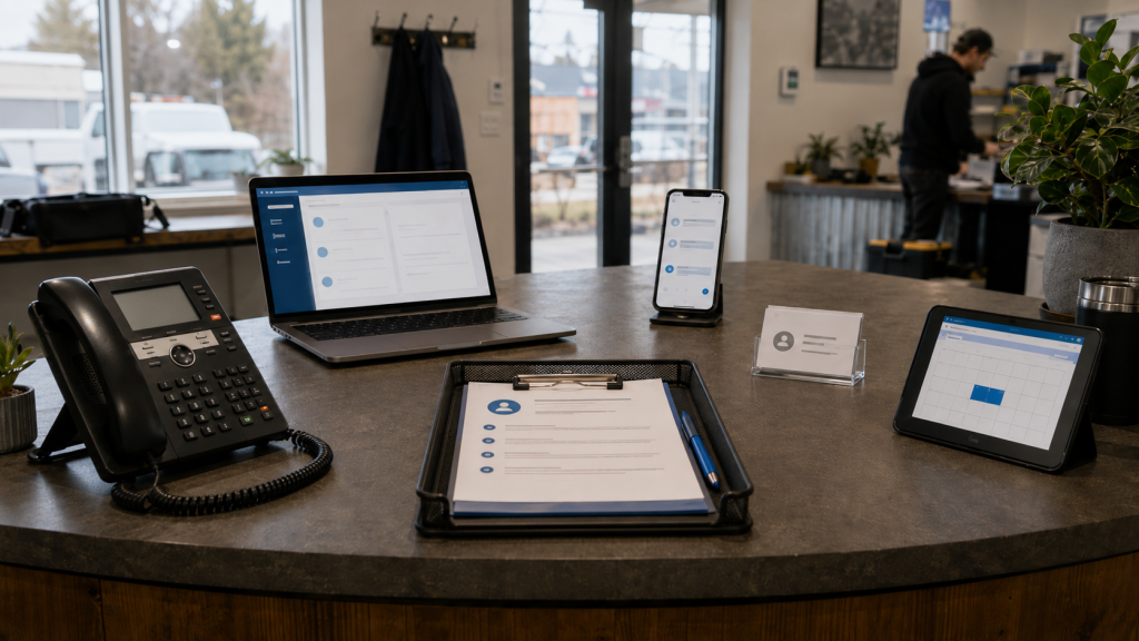 Multiple lead channels feeding one organized CRM setup for small business at a Canadian service company.