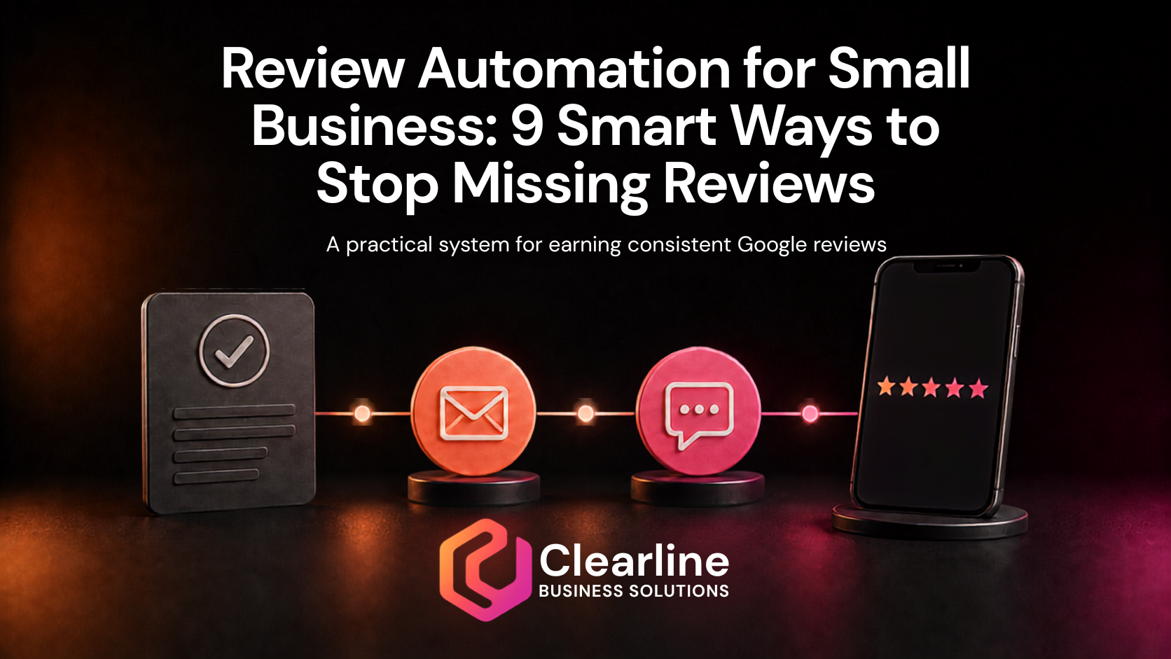 Review automation for small business workflow using email and text messages to earn five-star Google reviews