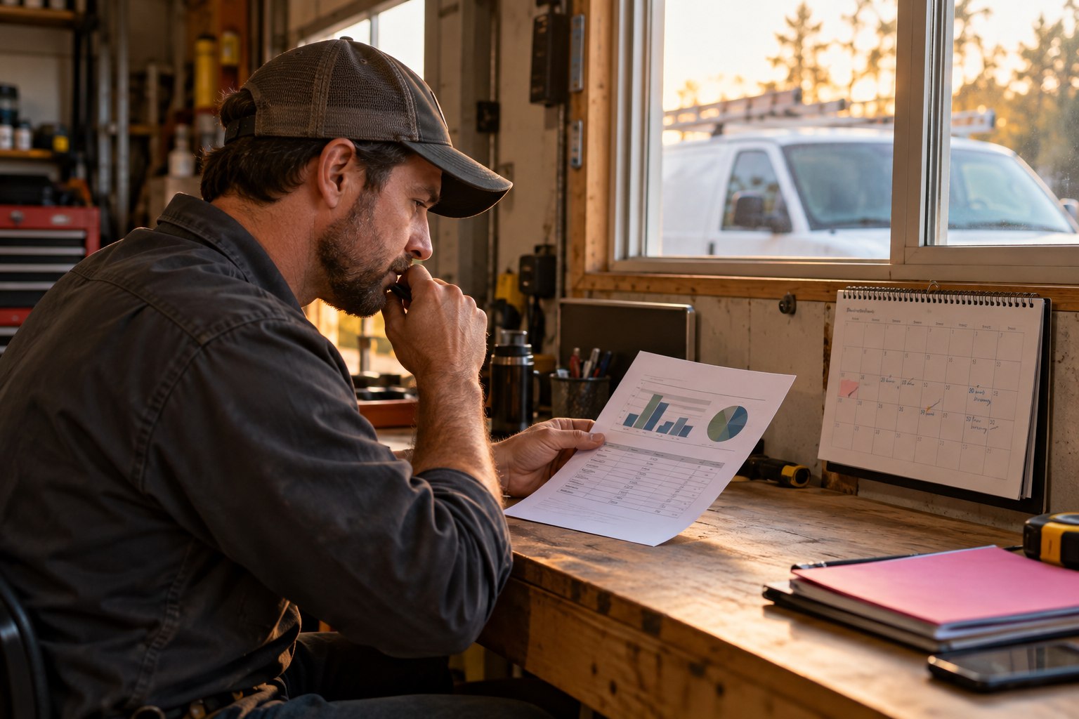 Field service owner checking whether lead magnet inquiries became qualified project conversations