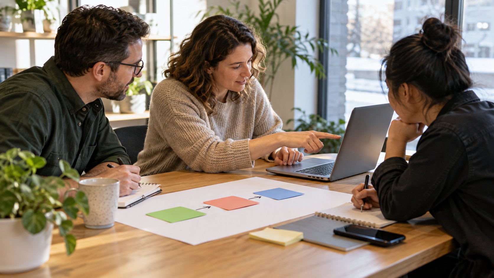 Small service team planning lead response ownership and the right contact channel