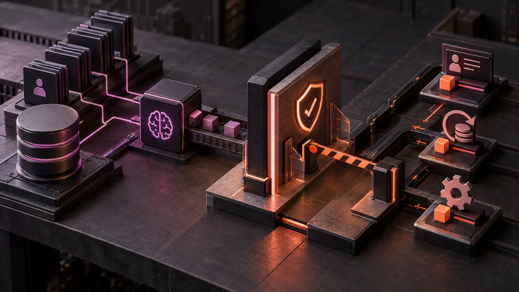 Salesforce Koa AI reasoning system separated from customer record and workflow actions by an approval and governance checkpoint
