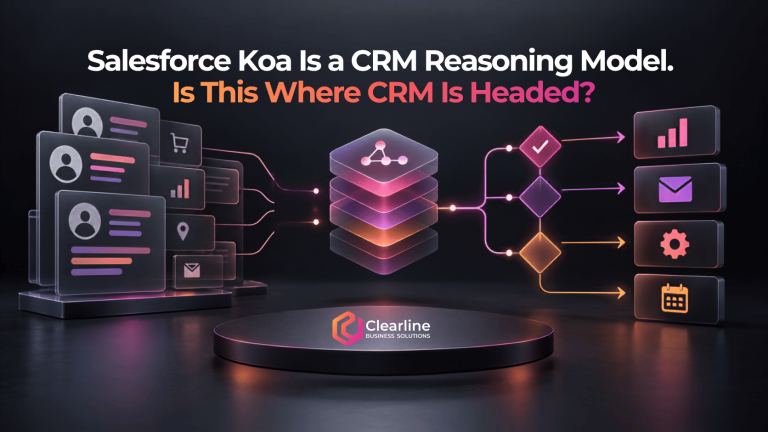 Salesforce Koa CRM reasoning model transforming customer records into controlled workflow actions