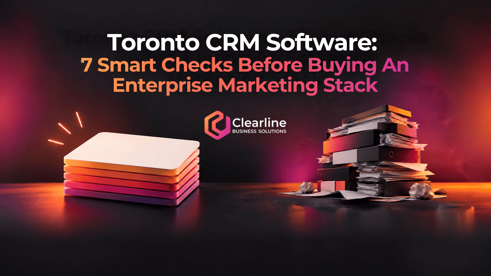 Toronto CRM software featured graphic comparing a focused stack with a crowded enterprise marketing stack