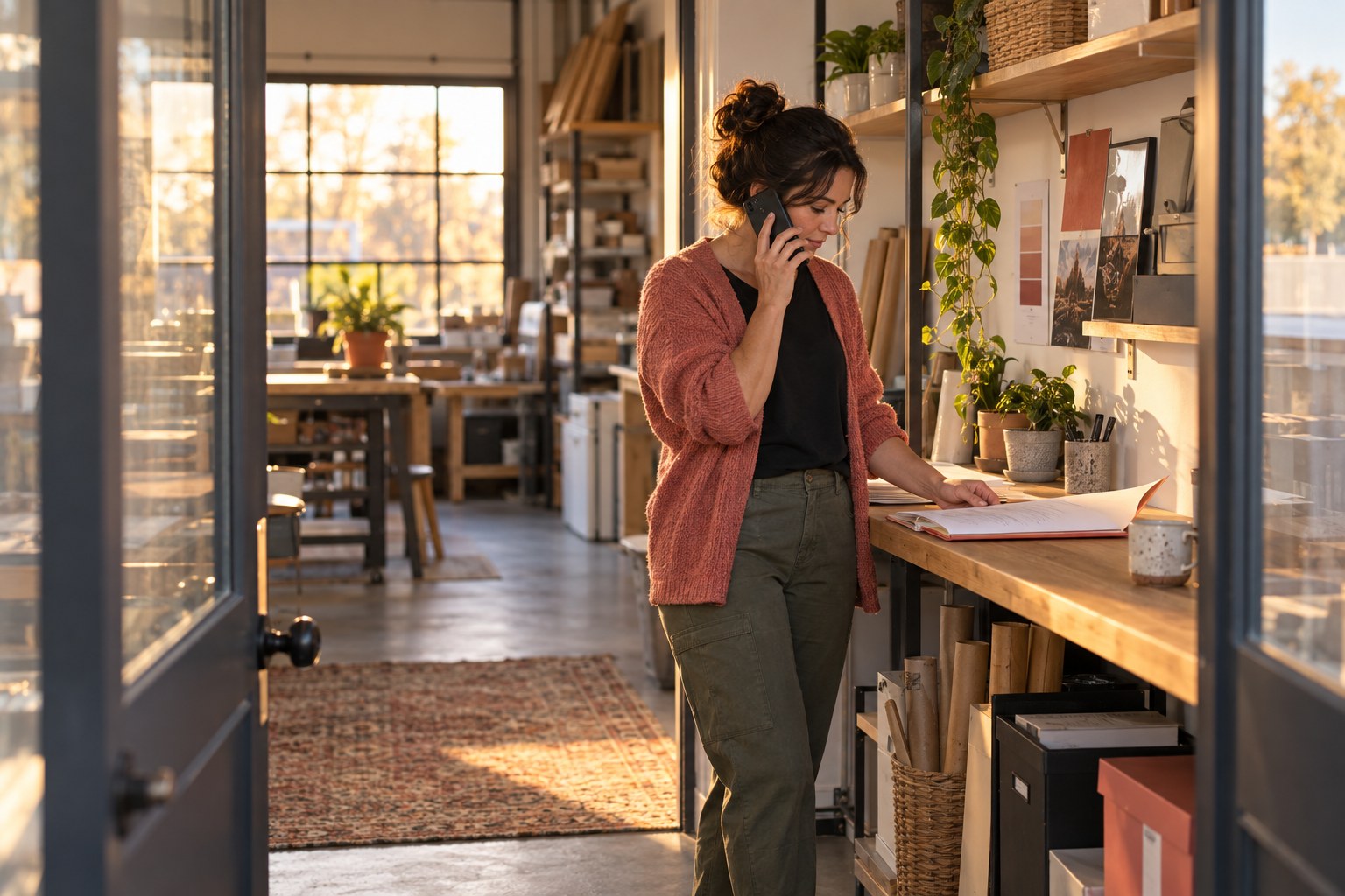 A service business owner makes a requested customer callback after accepting a sales handoff.